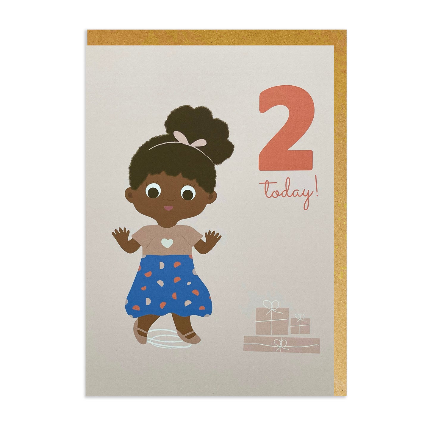 A 2nd black birthday card featuring a black or mixed-race girl celebrating her birthday with presents!
Black birthday cards, mixed race, mixed heritage.