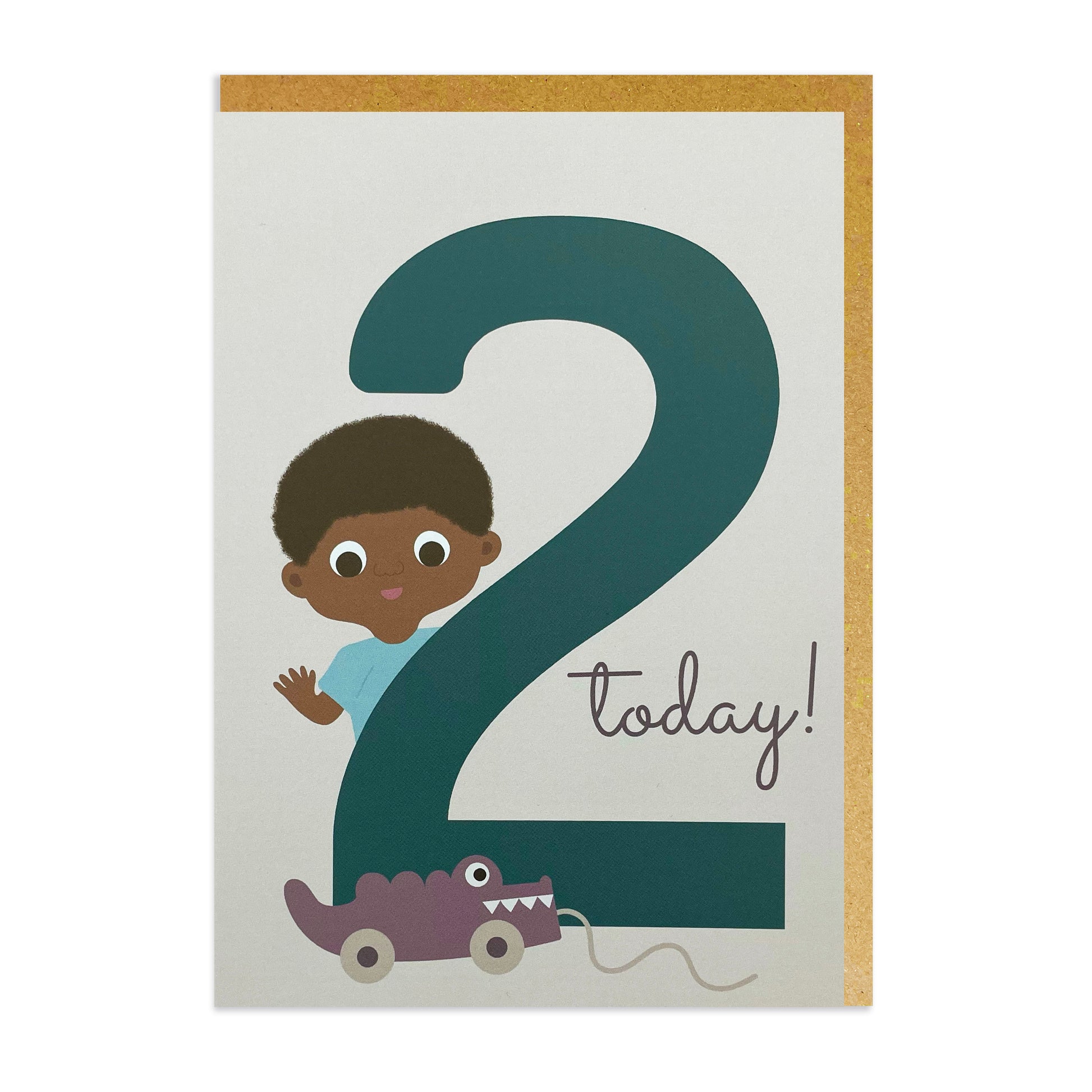 A birthday card for a 2 year old boy, Black birthday cards, mixed race, mixed heritage.