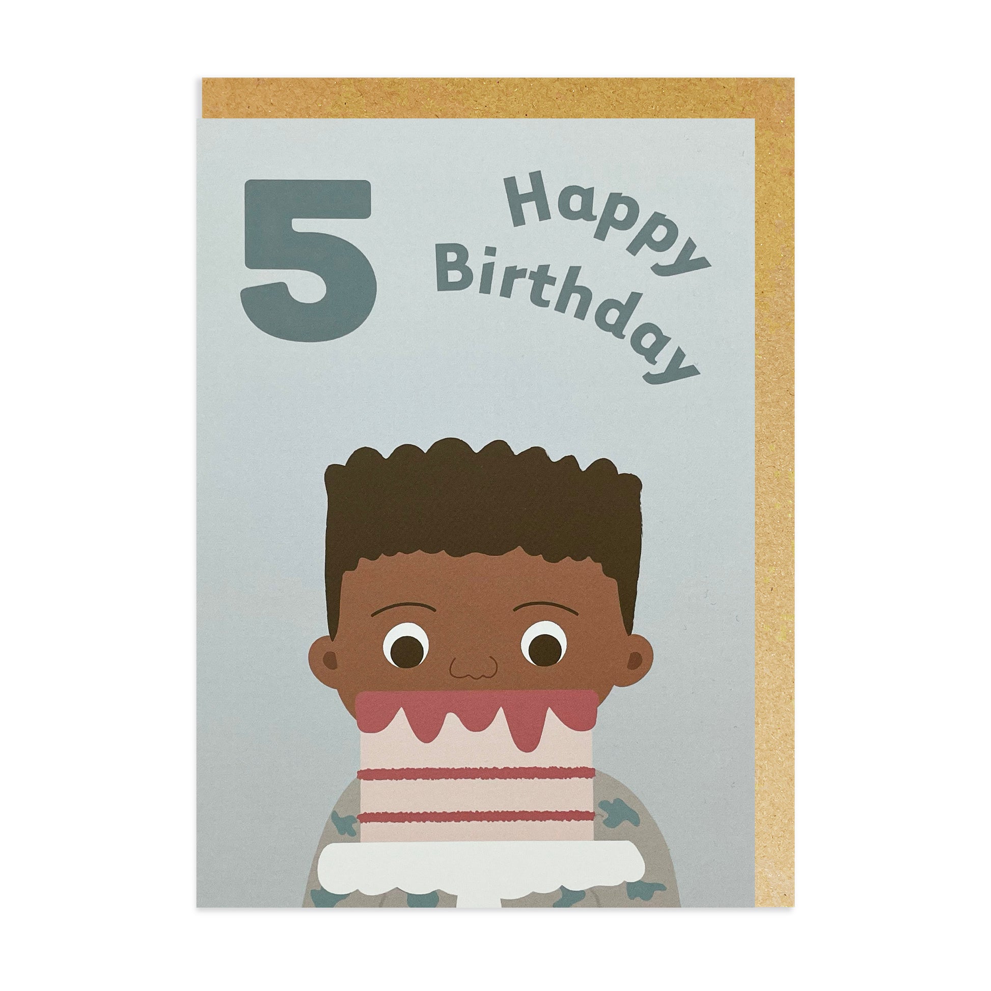 A birthday card for a 5 year old boy. Black birthday cards, mixed race, mixed heritage.